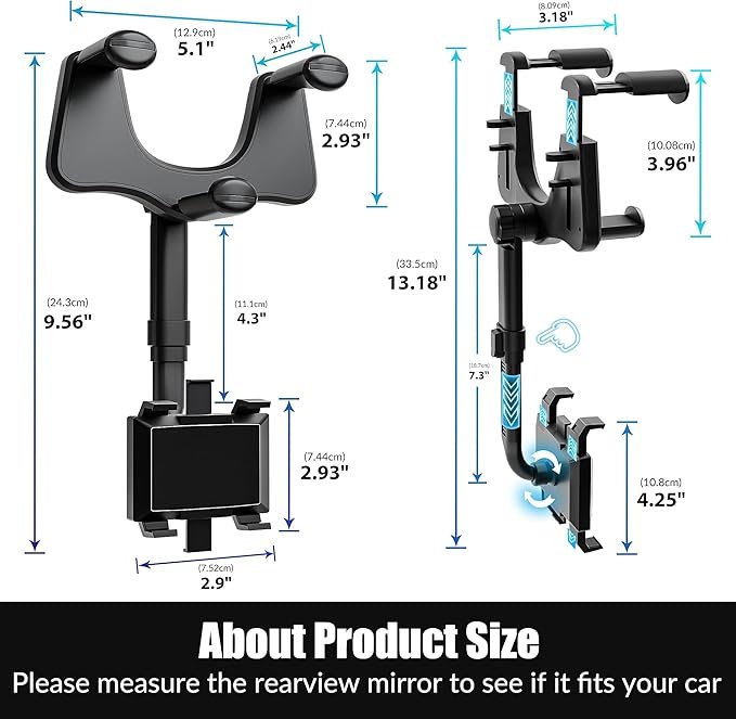 SXhyf Rear View Mirror Phone Holder, 2023 Rotatable and Retractable - Image 8